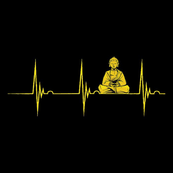 Buddha Statue Buddhist Heartbeat Ecg Pulse Meditation Hindu 16 in Basic Backpack