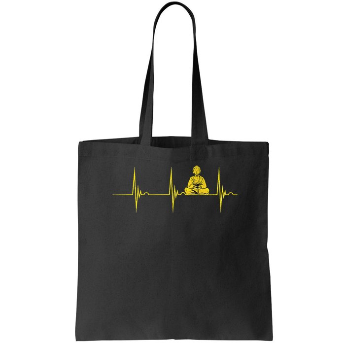 Buddha Statue Buddhist Heartbeat Ecg Pulse Meditation Hindu Bag