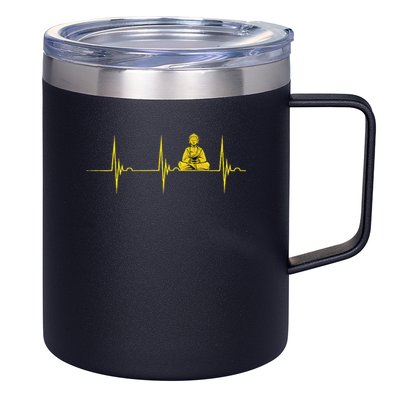 Buddha Statue Buddhist Heartbeat Ecg Pulse Meditation Hindu 12oz Stainless Steel Coffee Mug