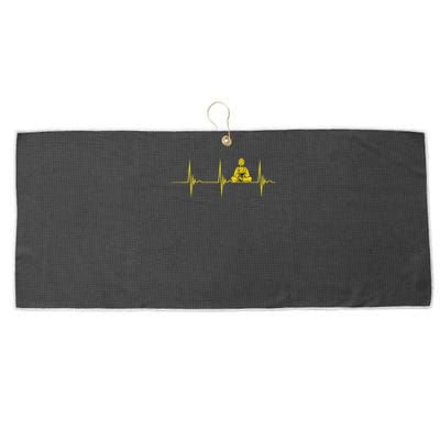 Buddha Statue Buddhist Heartbeat Ecg Pulse Meditation Hindu Large Microfiber Waffle Golf Towel