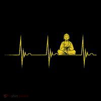 Buddha Statue Buddhist Heartbeat Ecg Pulse Meditation Hindu Premium T-Shirt