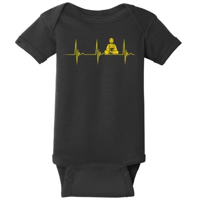 Buddha Statue Buddhist Heartbeat Ecg Pulse Meditation Hindu Baby Bodysuit