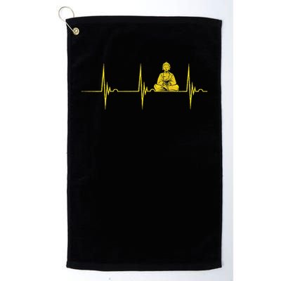 Buddha Statue Buddhist Heartbeat Ecg Pulse Meditation Hindu Golf Towel