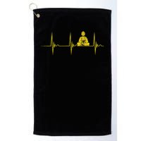 Buddha Statue Buddhist Heartbeat Ecg Pulse Meditation Hindu Golf Towel