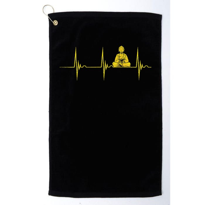 Buddha Statue Buddhist Heartbeat Ecg Pulse Meditation Hindu Golf Towel