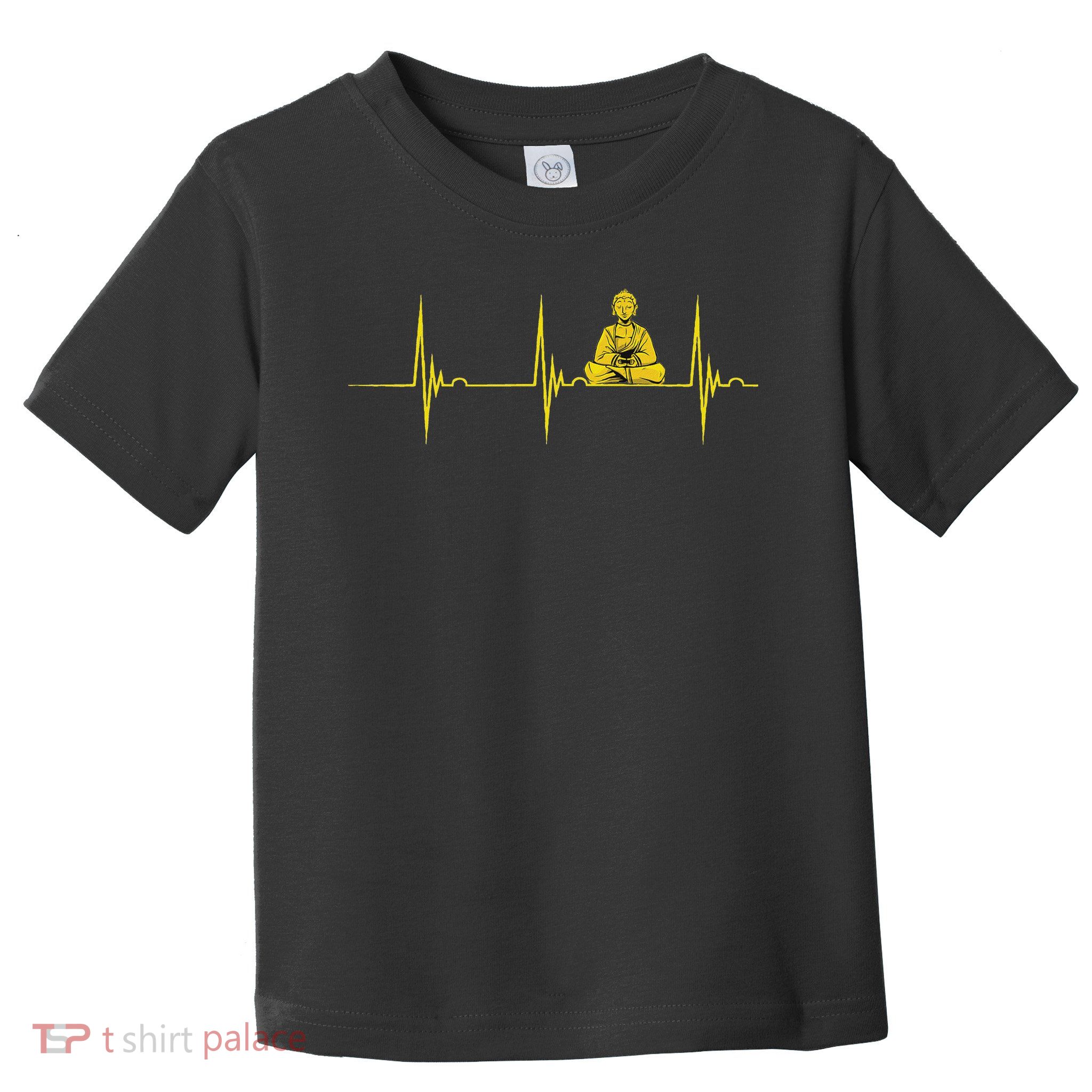Buddha Statue Buddhist Heartbeat Ecg Pulse Meditation Hindu Toddler T-Shirt