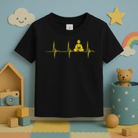 Buddha Statue Buddhist Heartbeat Ecg Pulse Meditation Hindu Toddler T-Shirt