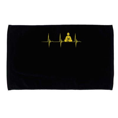 Buddha Statue Buddhist Heartbeat Ecg Pulse Meditation Hindu Microfiber Hand Towel