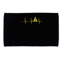 Buddha Statue Buddhist Heartbeat Ecg Pulse Meditation Hindu Microfiber Hand Towel