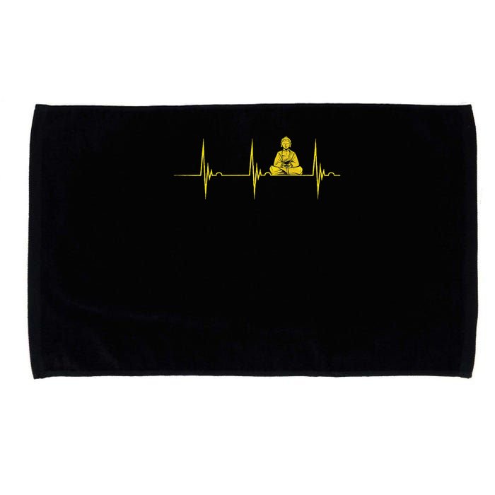 Buddha Statue Buddhist Heartbeat Ecg Pulse Meditation Hindu Microfiber Hand Towel