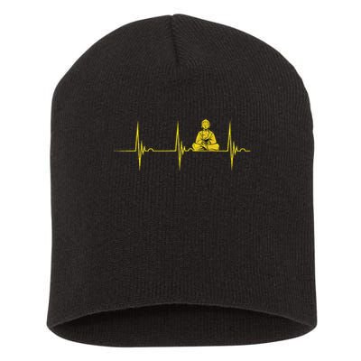 Buddha Statue Buddhist Heartbeat Ecg Pulse Meditation Hindu Short Acrylic Beanie