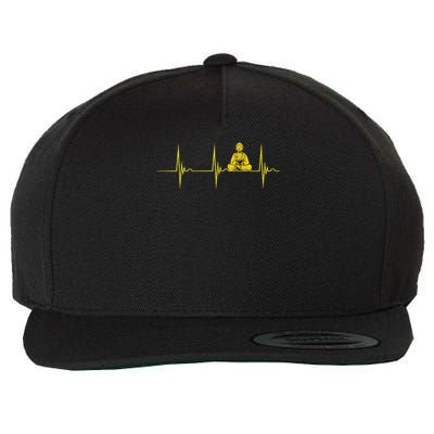 Buddha Statue Buddhist Heartbeat Ecg Pulse Meditation Hindu Wool Snapback Cap