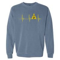 Buddha Statue Buddhist Heartbeat Ecg Pulse Meditation Hindu Garment-Dyed Sweatshirt