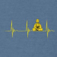 Buddha Statue Buddhist Heartbeat Ecg Pulse Meditation Hindu Garment-Dyed Sweatshirt