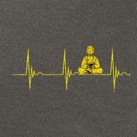 Buddha Statue Buddhist Heartbeat Ecg Pulse Meditation Hindu Cotton Canvas Backpack