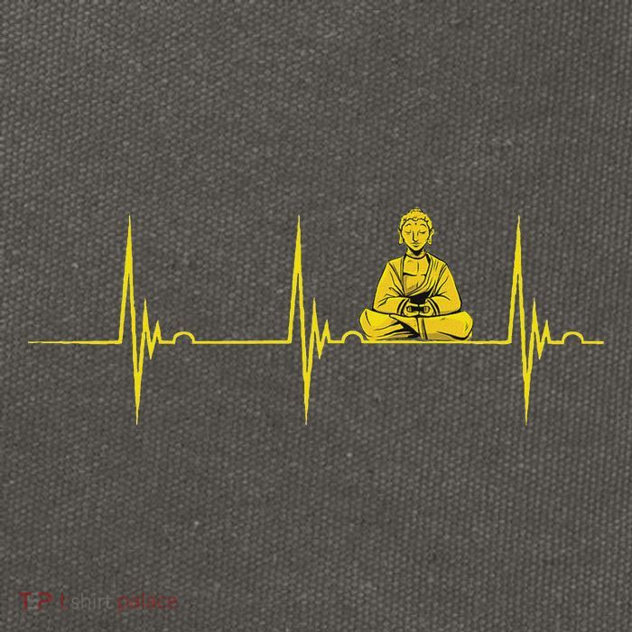 Buddha Statue Buddhist Heartbeat Ecg Pulse Meditation Hindu Cotton Canvas Backpack