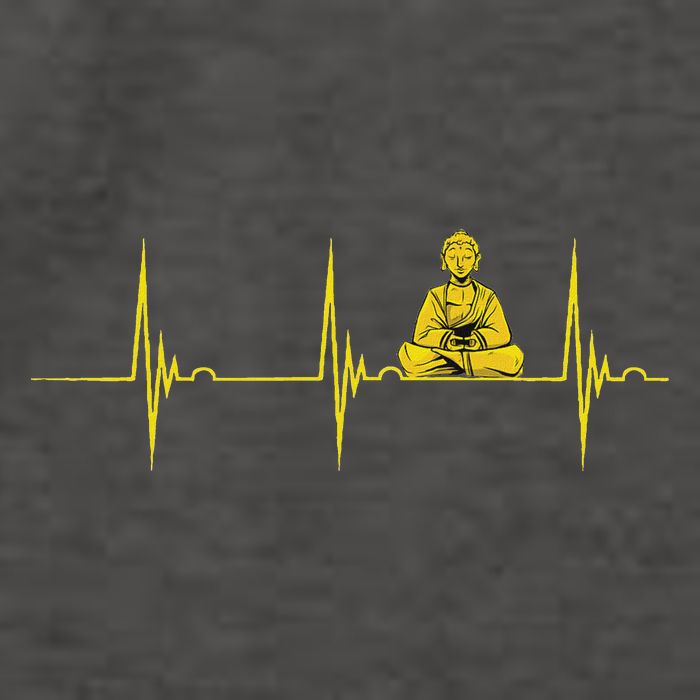 Buddha Statue Buddhist Heartbeat Ecg Pulse Meditation Hindu Vector Backpack