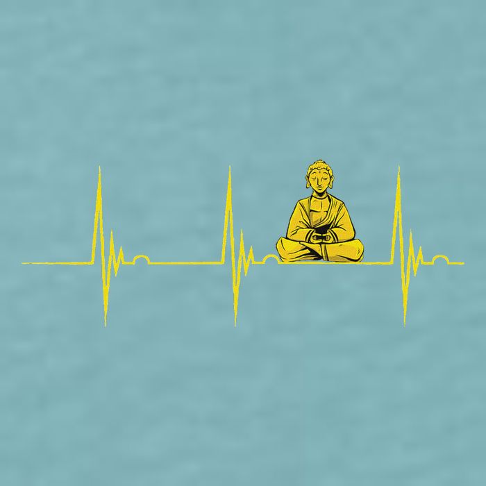 Buddha Statue Buddhist Heartbeat Ecg Pulse Meditation Hindu Sueded Cloud Jersey T-Shirt