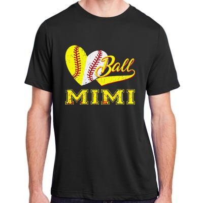 Baseball Softball Ball Heart Mimi Mother's Day Adult ChromaSoft Performance T-Shirt