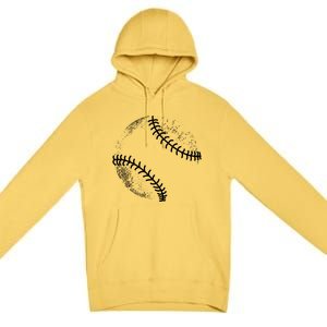 Baseball Silhouette Baseball Ball Gift Premium Pullover Hoodie