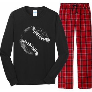 Baseball Silhouette Baseball Ball Gift Long Sleeve Pajama Set