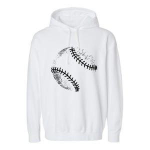 Baseball Silhouette Baseball Ball Gift Garment-Dyed Fleece Hoodie