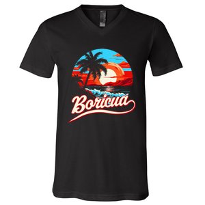 Boricua Spirit Beautiful Puerto Rican Pride V-Neck T-Shirt