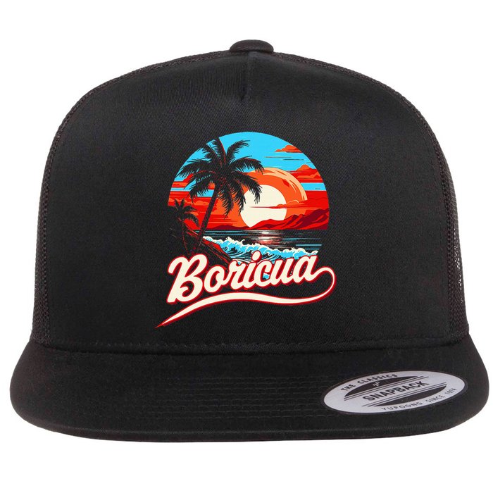 Boricua Spirit Beautiful Puerto Rican Pride Flat Bill Trucker Hat