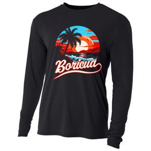 Boricua Spirit Beautiful Puerto Rican Pride Cooling Performance Long Sleeve Crew