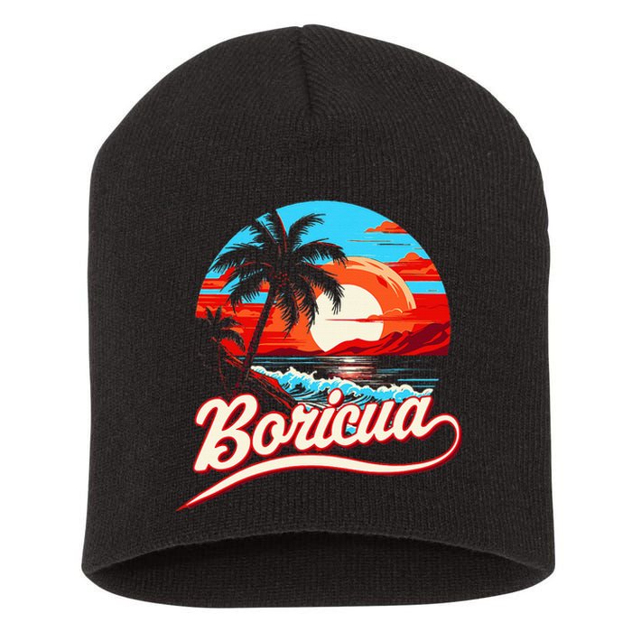 Boricua Spirit Beautiful Puerto Rican Pride Short Acrylic Beanie