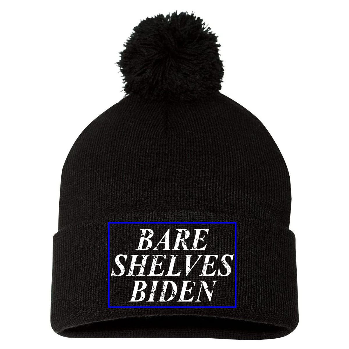 Bare Shelves Biden Pom Pom 12in Knit Beanie