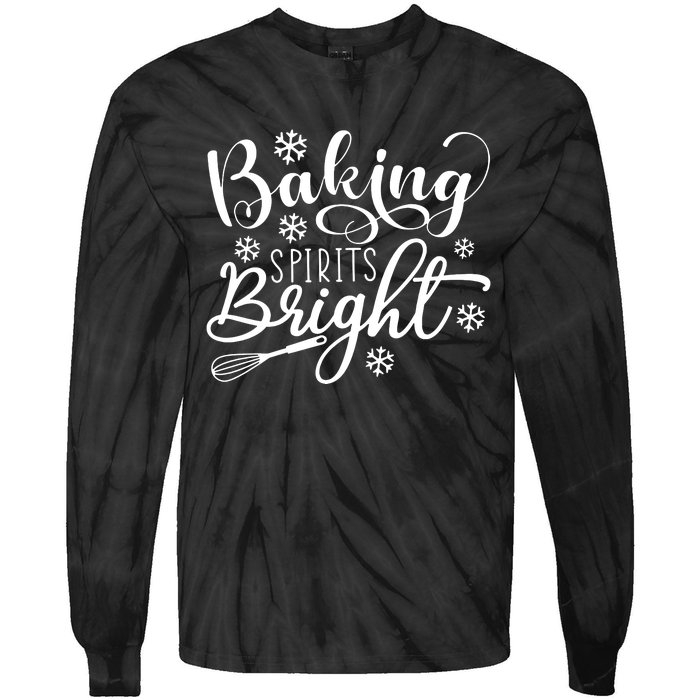 Baking Spirits Bright Jingle Bells Christmas Tie-Dye Long Sleeve Shirt