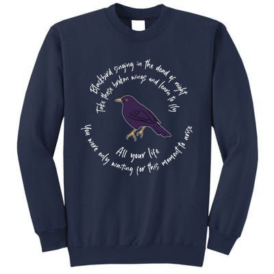 Blackbird Singing Bird Wings Microphone Singer Lyrics Artist Sweatshirt