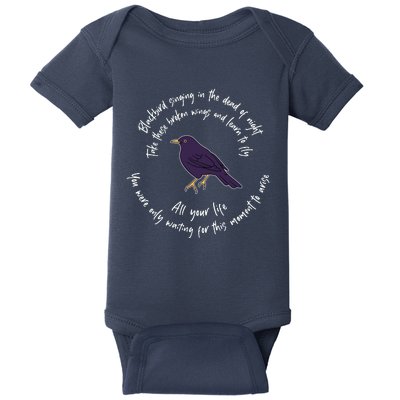 Blackbird Singing Bird Wings Microphone Singer Lyrics Artist Baby Bodysuit