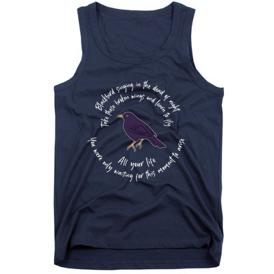 Blackbird Singing Bird Wings Microphone Singer Lyrics Artist Tank Top