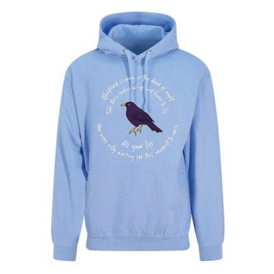 Blackbird Singing Bird Wings Microphone Singer Lyrics Artist Unisex Surf Hoodie