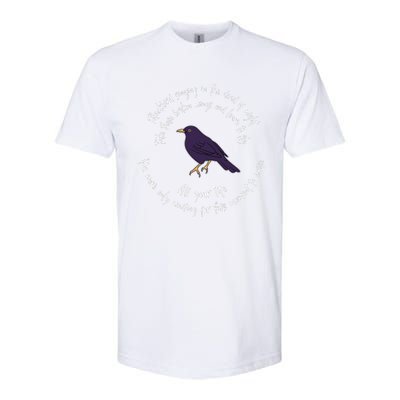 Blackbird Singing Bird Wings Microphone Singer Lyrics Artist Softstyle CVC T-Shirt