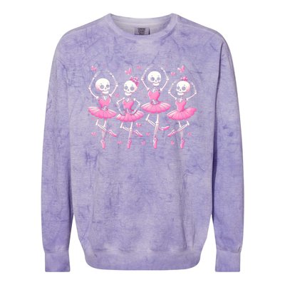 Ballet Skeleton Ballet Dancer Spooky Dance Teacher Halloween Gift Colorblast Crewneck Sweatshirt