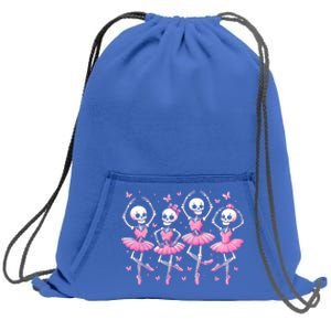 Ballet Skeleton Ballet Dancer Spooky Dance Teacher Halloween Gift Sweatshirt Cinch Pack Bag