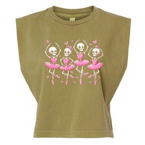 Ballet Skeleton Ballet Dancer Spooky Dance Teacher Halloween Gift Garment-Dyed Women's Muscle Tee