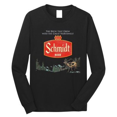 Beer Schmidt Beer Retro Defunct Nature Scene Long Sleeve Shirt