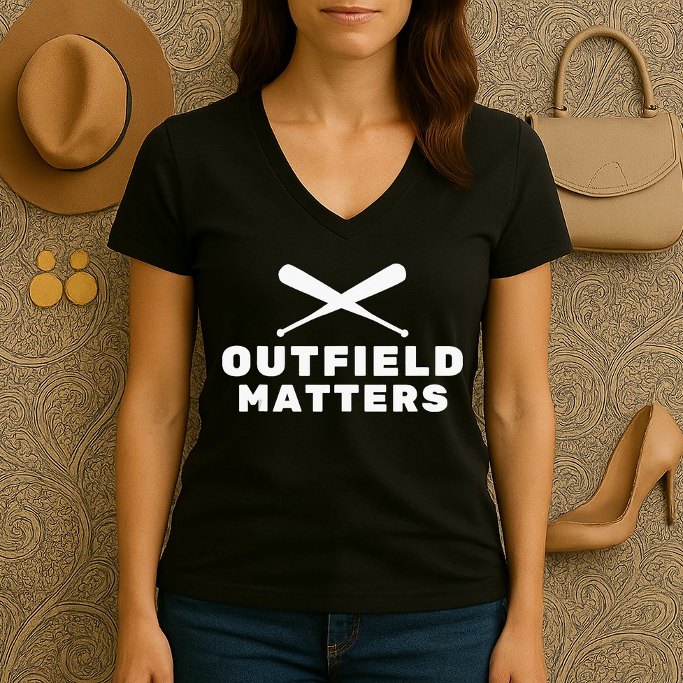 Baseball Sport Baseball Outfield Matters Baseball Outfields Women's V-Neck T-Shirt