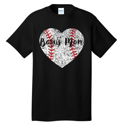 Baseball Softball Ball Heart Bonus Mom Mother's Day Tall T-Shirt