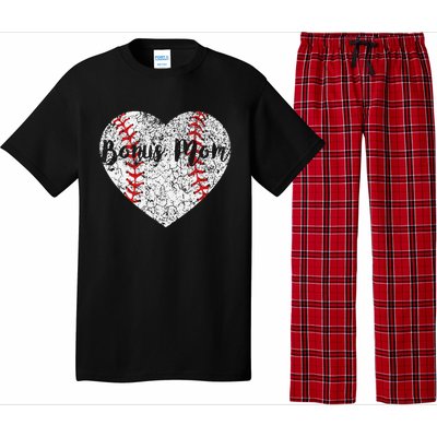 Baseball Softball Ball Heart Bonus Mom Mother's Day Pajama Set