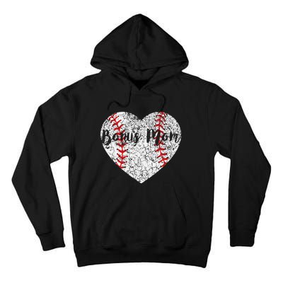 Baseball Softball Ball Heart Bonus Mom Mother's Day Tall Hoodie