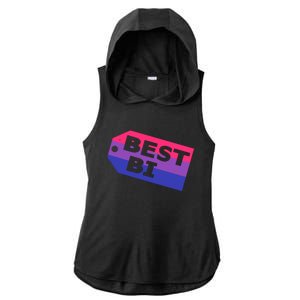 Bi Striped Best Bi, Distressed Relaxed Fit Ladies PosiCharge Tri-Blend Wicking Draft Hoodie Tank