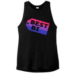 Bi Striped Best Bi, Distressed Relaxed Fit Ladies PosiCharge Tri-Blend Wicking Tank