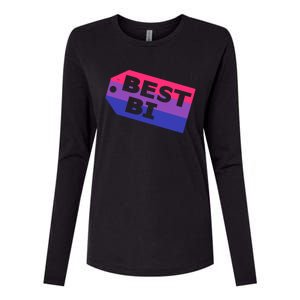 Bi Striped Best Bi, Distressed Relaxed Fit Womens Cotton Relaxed Long Sleeve T-Shirt