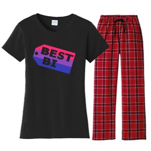 Bi Striped Best Bi, Distressed Relaxed Fit Women's Flannel Pajama Set