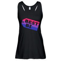 Bi Striped Best Bi, Distressed Relaxed Fit Ladies Essential Flowy Tank